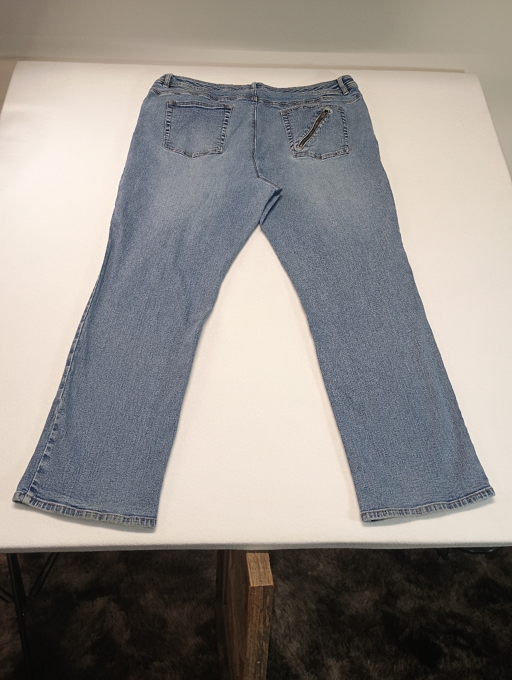 Venezia Light Blue Women's Plus Size 24 Straight-Leg Jeans - Picture 7 of 10